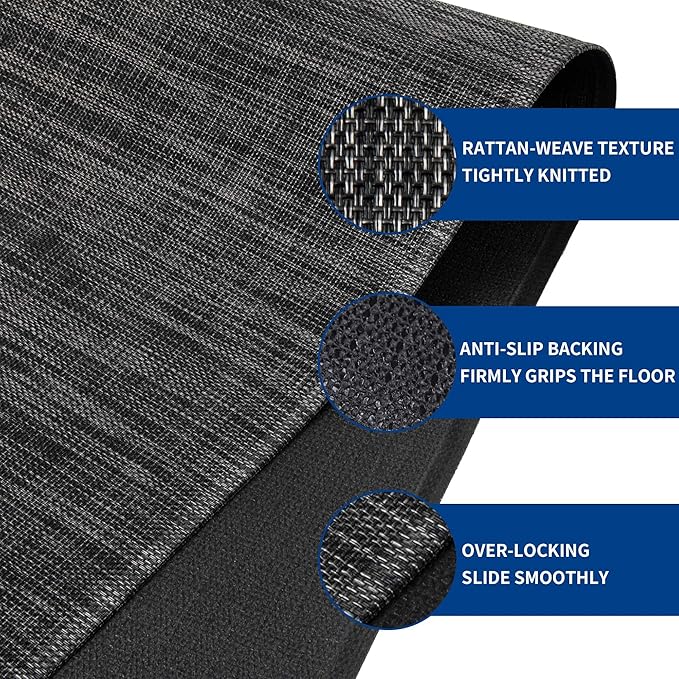 Office Chair Mat for Hardwood & Tile Floor, 36" x 48" Anti-Slip Desk Chair Mat, Easy Glide Floor Protector for Rolling Chairs, Floor Mat for Office Chair for Home Office (Black)