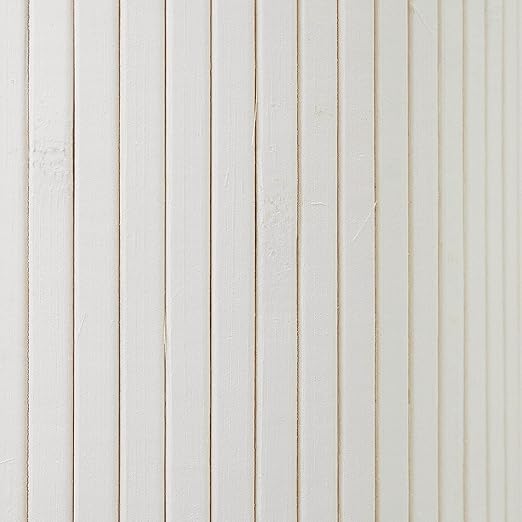 Red Lantern 4 ft. Short Bamboo Wave Screen - White