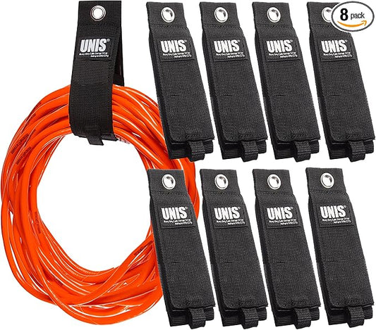 8 Pack Heavy Duty Large 13-inch Extension Cord Storage Extendable Cable Ties Strap Loop Hanger Organizer for Cable, Hose, Power Cord, and Rope
