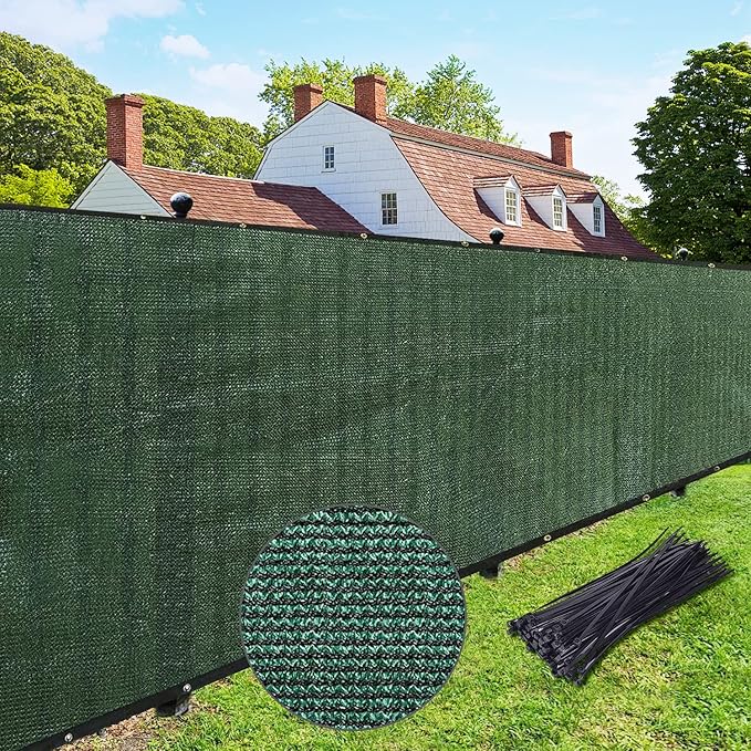 UPGRADE Privacy Fence Screen 5'x1' Dark Green Outdoor 90% Visibility Blockage 170 GSM Mesh Shade Cover Panels for Backyard,Balcony,Home Decoration with Zip Ties,Customized Avaliable