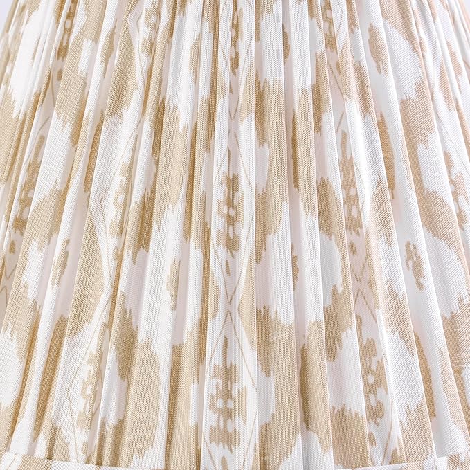 GOSO Small Pleated Art Deco Lamp Shades 1 Pack -5 *9*6.4 in Vintage Barrel Shade Bell MIni Multi-Floral Lampshades for Table Lamps Wall Lamps,Spider Lamp Shade Replacement Fabric-No Assembly Required