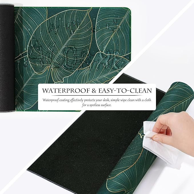 ALOANES Large Gaming Mouse Pad with Non-Slip Rubber Base,Stitched Edge,Desk mat for Laptop,Computer & PC, Wristing Pad for Gamer,Office & Home, 35.4''x 15.7''x 0.12'', Black