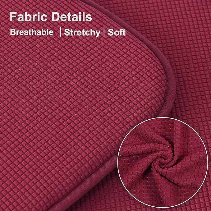 Shinnwa Kitchen Seat Cushions Set of 4, Non Slip Dining Chair Cushions, U-Shaped Indoor Chair Pads, 4 Pack, 15 x 16 Inches, Burgundy