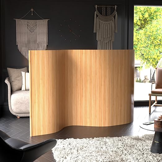 Red Lantern 4 ft. Short Bamboo Wave Screen - Honey