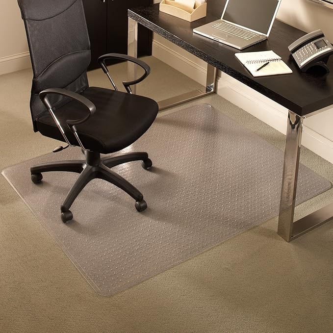 ES Robbins Chair Mat for Medium Pile Carpet, Rectangular, 46 x 60, Clear
