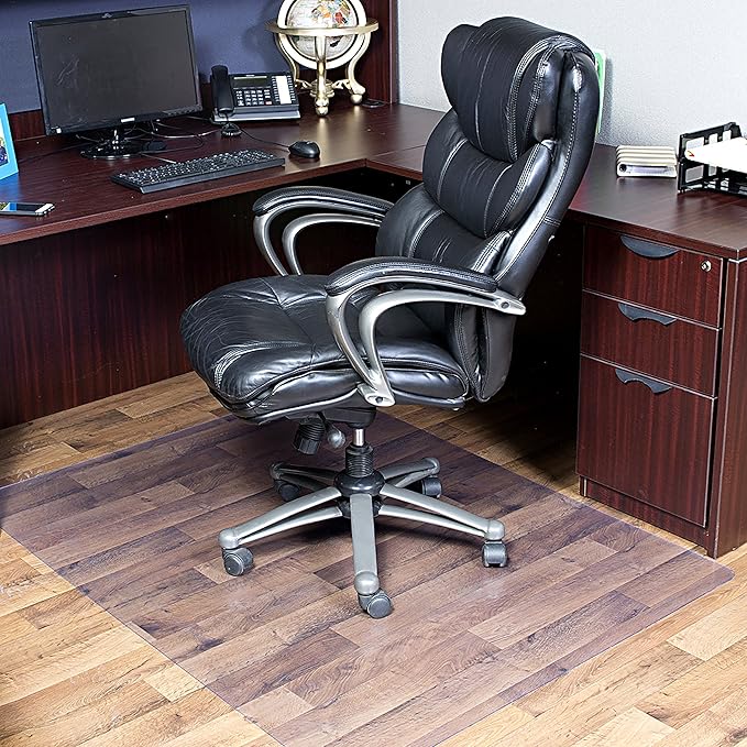 Dimex Clear Office Chair Mat for Hard Floors – 46" x 60" Rectangle Vinyl Floor Protector for Wood, Tile, Vinyl & Laminate, Smooth Glide