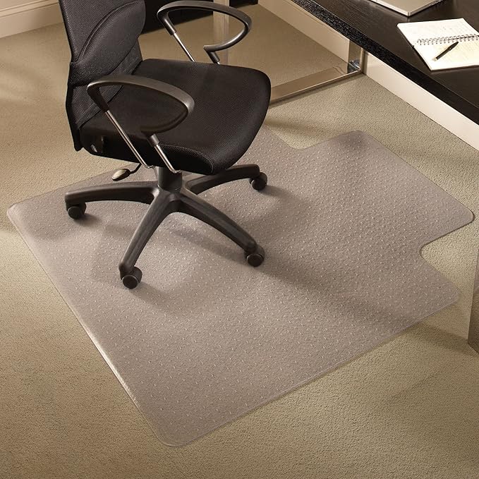 Chair Mats for Medium Pile Carpet, 36" x 48" Rectangle with Lip, Clear Vinyl Crystal Edge