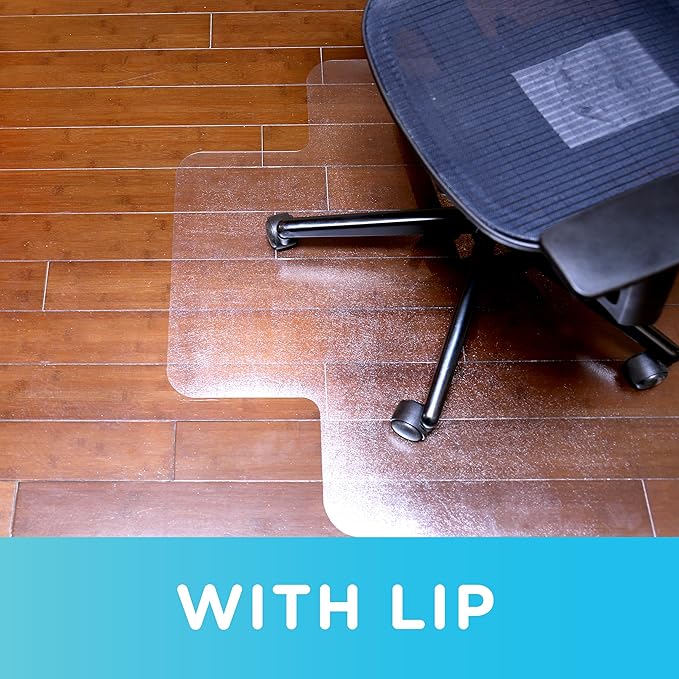 Dimex Clear Office Chair Mat for Hard Floors – 46" x 60" Rectangle Vinyl Floor Protector for Wood, Tile, Vinyl & Laminate, Smooth Glide